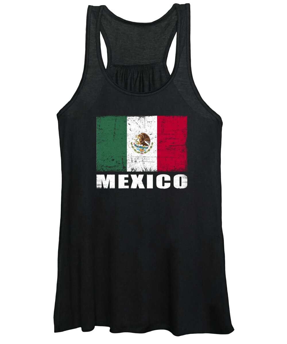 Mexico Women's Tank Top featuring the digital art Mexico Flag Grunge Country Flag Mexico by Manuel Schmucker