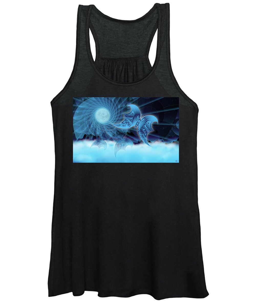 Butterfly Women's Tank Top featuring the digital art Misty Mountains by Kenneth Armand Johnson