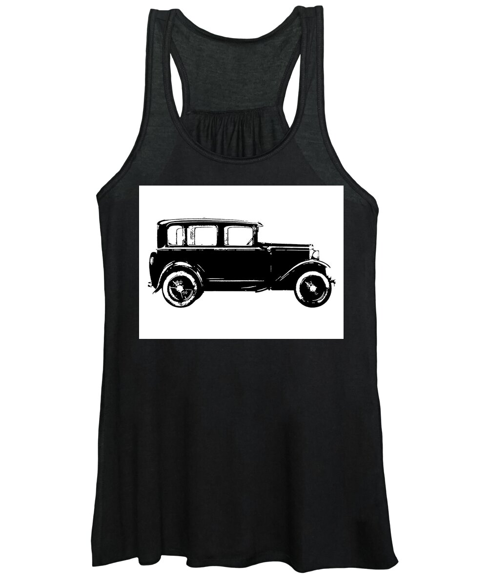 Model A Women's Tank Top featuring the mixed media Model A Ford Pop Black by DK Digital