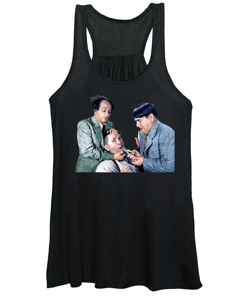 The Dentist Women's Tank Top featuring the photograph Moe The Dentist Three Stooges by Franchi Torres
