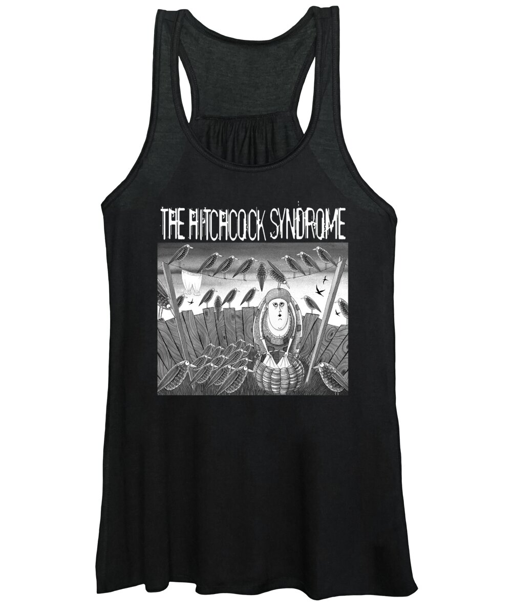 Birds Women's Tank Top featuring the mixed media Mrs Weatherby's Hitchcock Syndrome by Andrew Hitchen