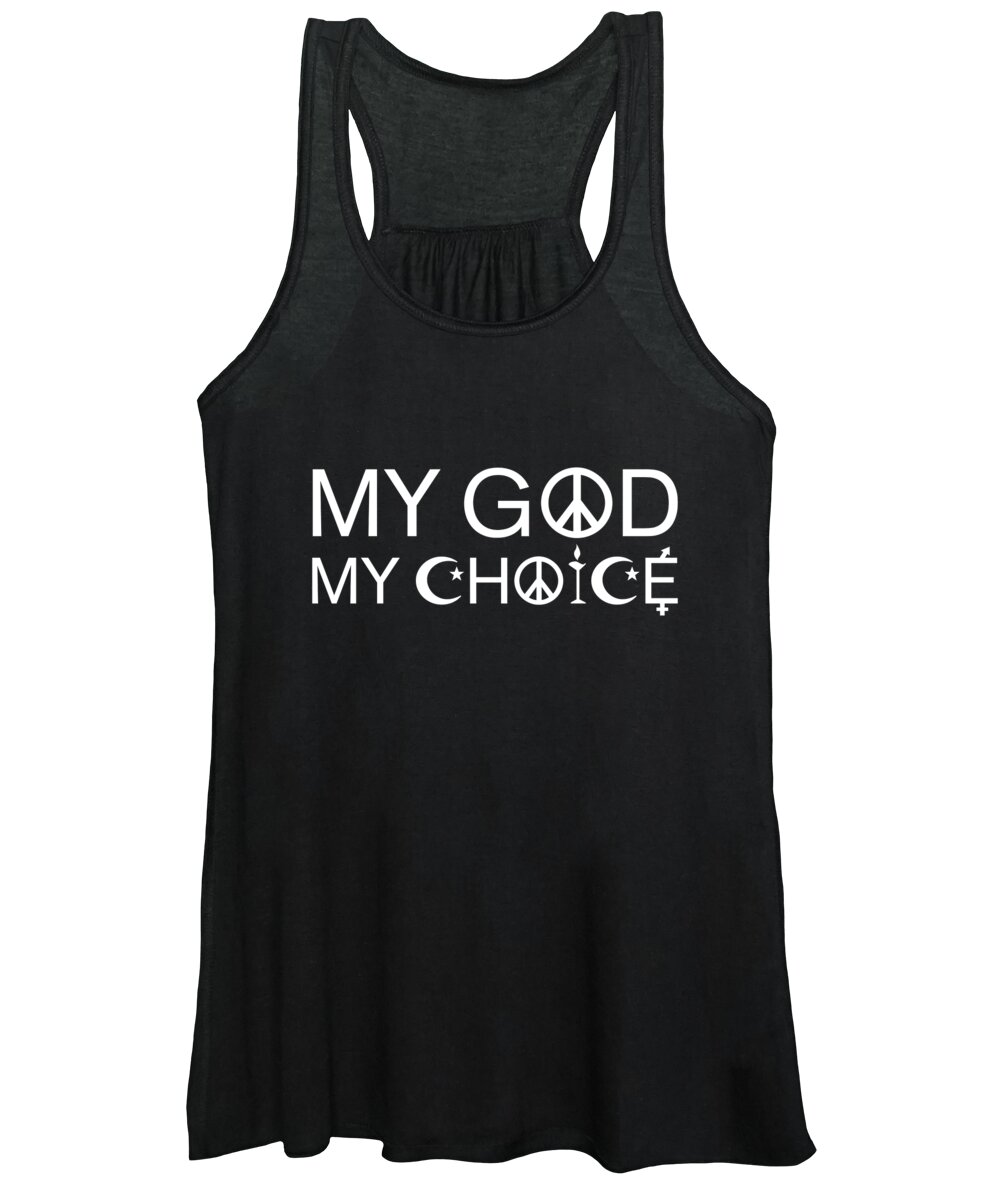 Cool Women's Tank Top featuring the digital art My God My Choice Religious Freedom by Flippin Sweet Gear