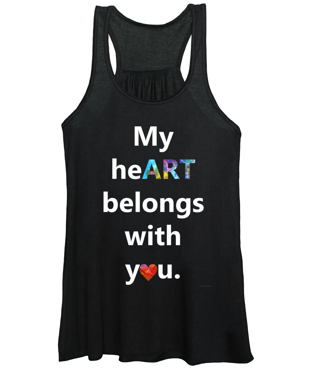 Art Women's Tank Top featuring the painting My Heart Belongs With You by Sharon Cummings