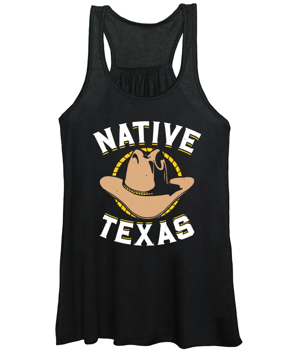 Texas Pride Women's Tank Top featuring the digital art Native Texas Cowboy Hat by Jacob Zelazny