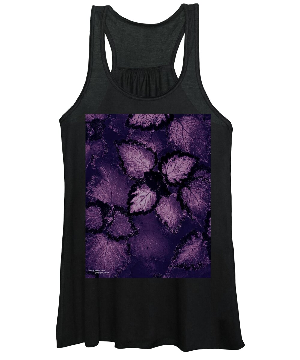 Leaf Women's Tank Top featuring the digital art Night Shade of Violet by Jeremy Lyman