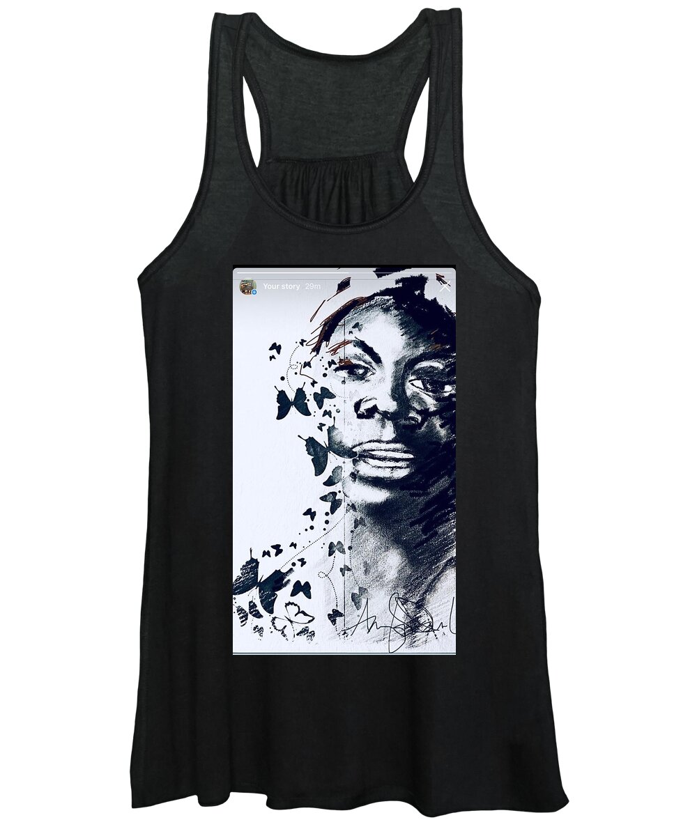  Women's Tank Top featuring the mixed media Nina by Angie ONeal