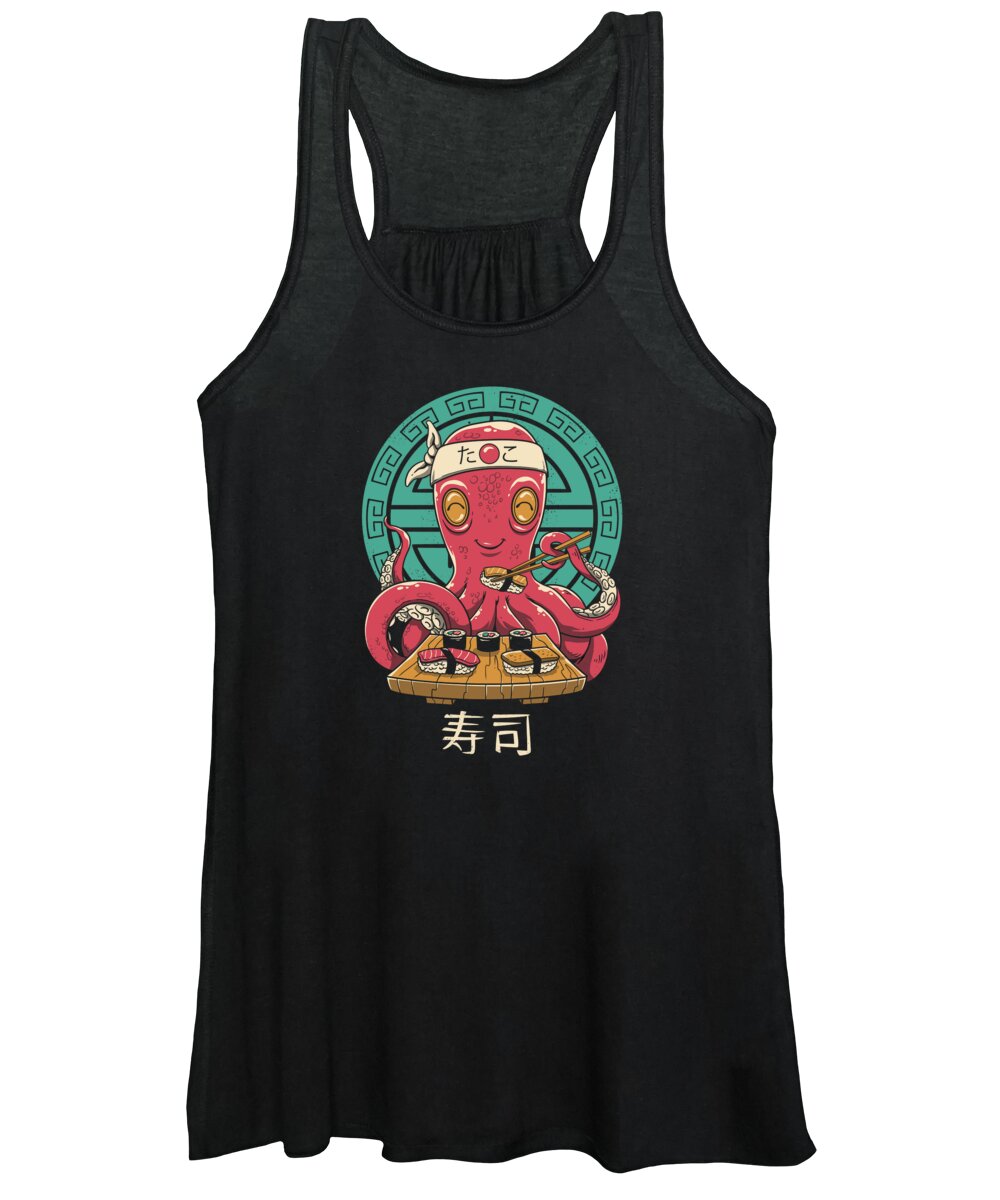 Octopus Women's Tank Top featuring the digital art Octo Sushi by Vincent Trinidad