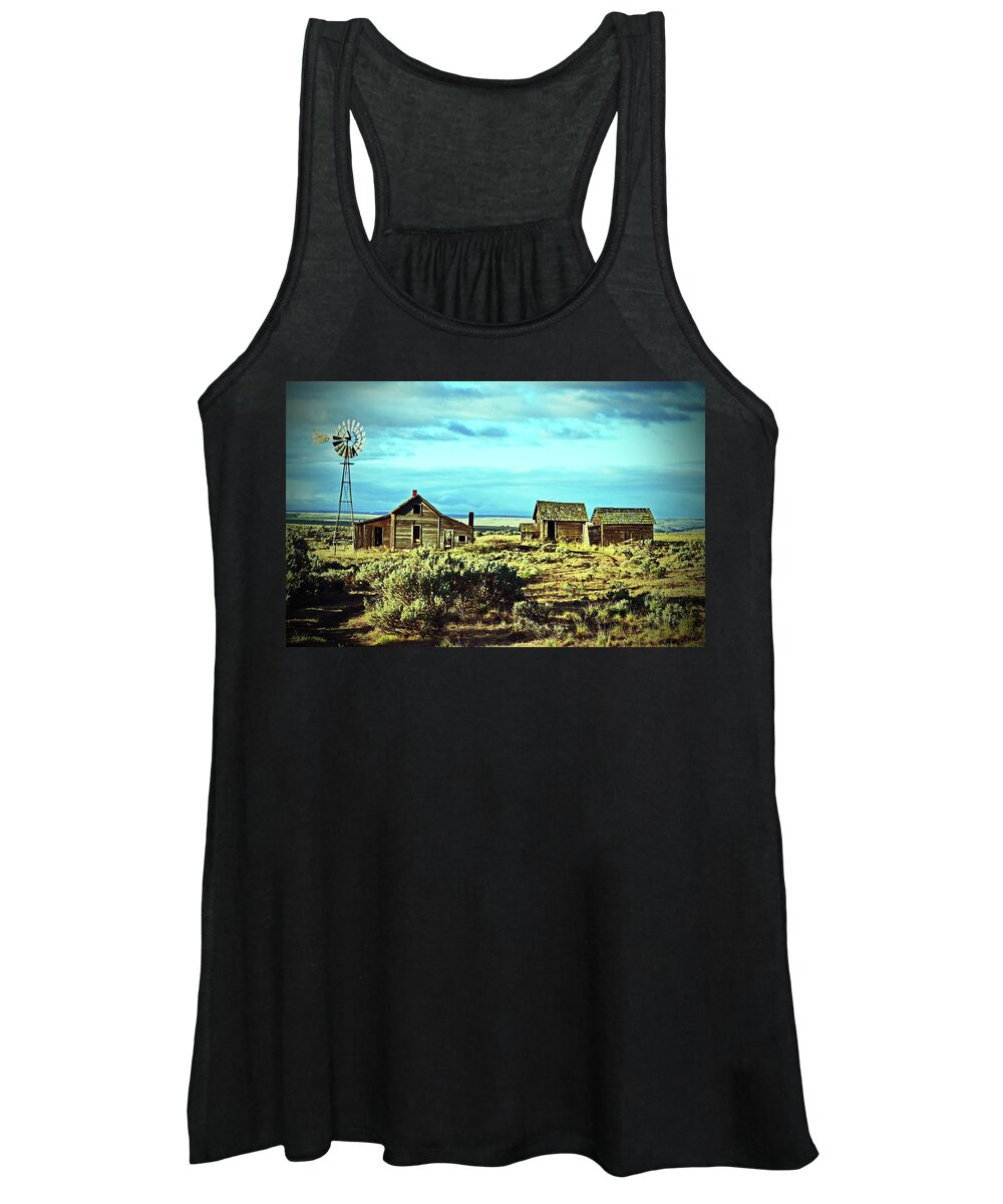 In Focus Women's Tank Top featuring the digital art Old Homestead, along the Oregon Trail. by Fred Loring