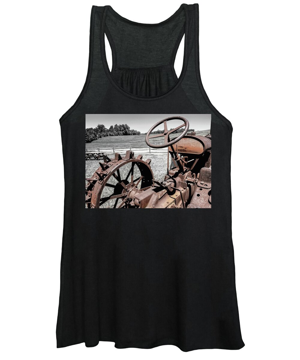 Tractor Women's Tank Top featuring the photograph Old Tractor by Steven Nelson