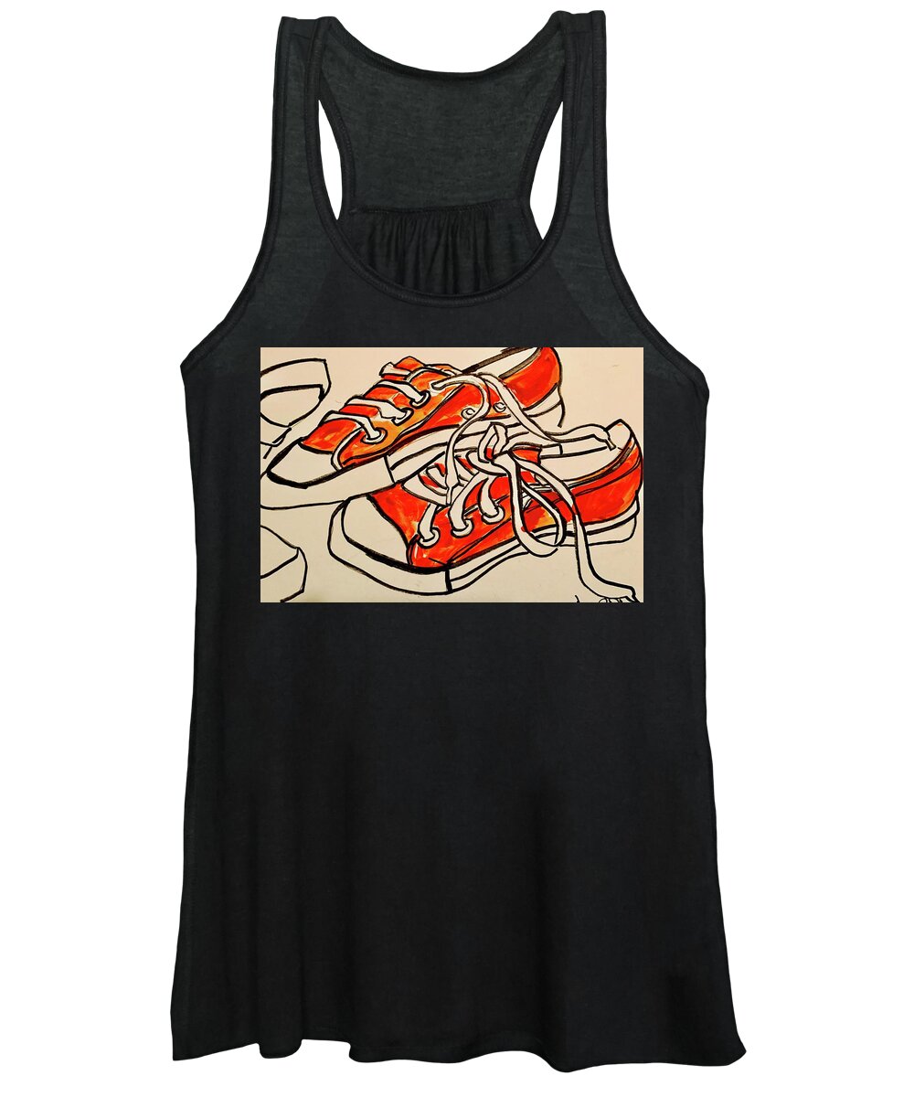  Women's Tank Top featuring the painting Orange by Angie ONeal