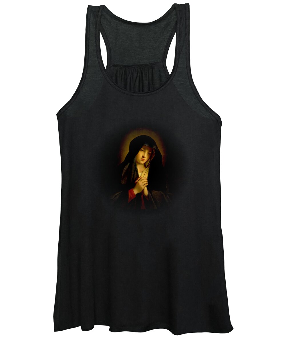 Virgin Mary Women's Tank Top featuring the mixed media Our Lady of Sorrows Virgin Mary by Battista Sassoferrato