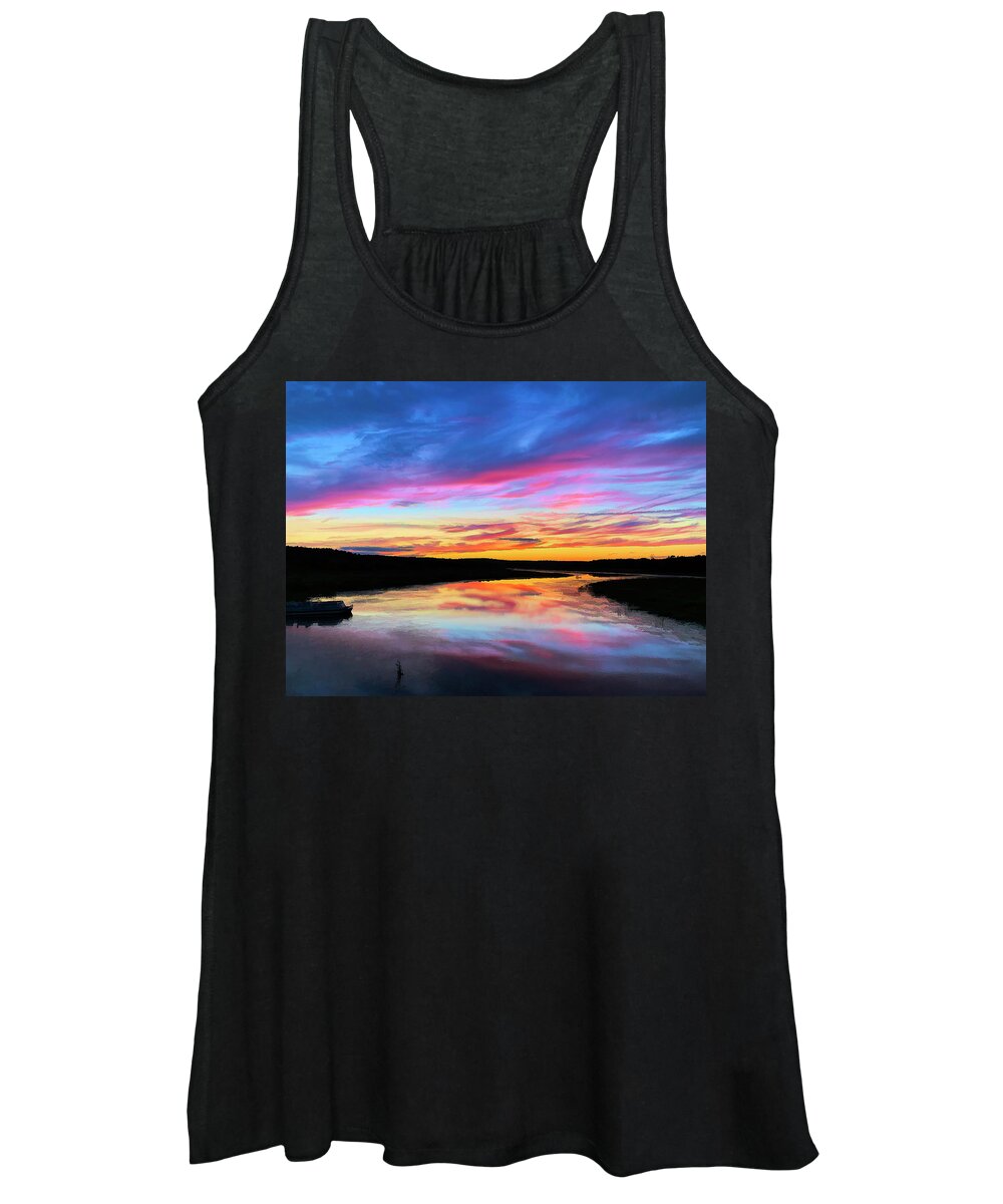 Quaboag River Women's Tank Top featuring the photograph Painted sky 2 by David Pratt