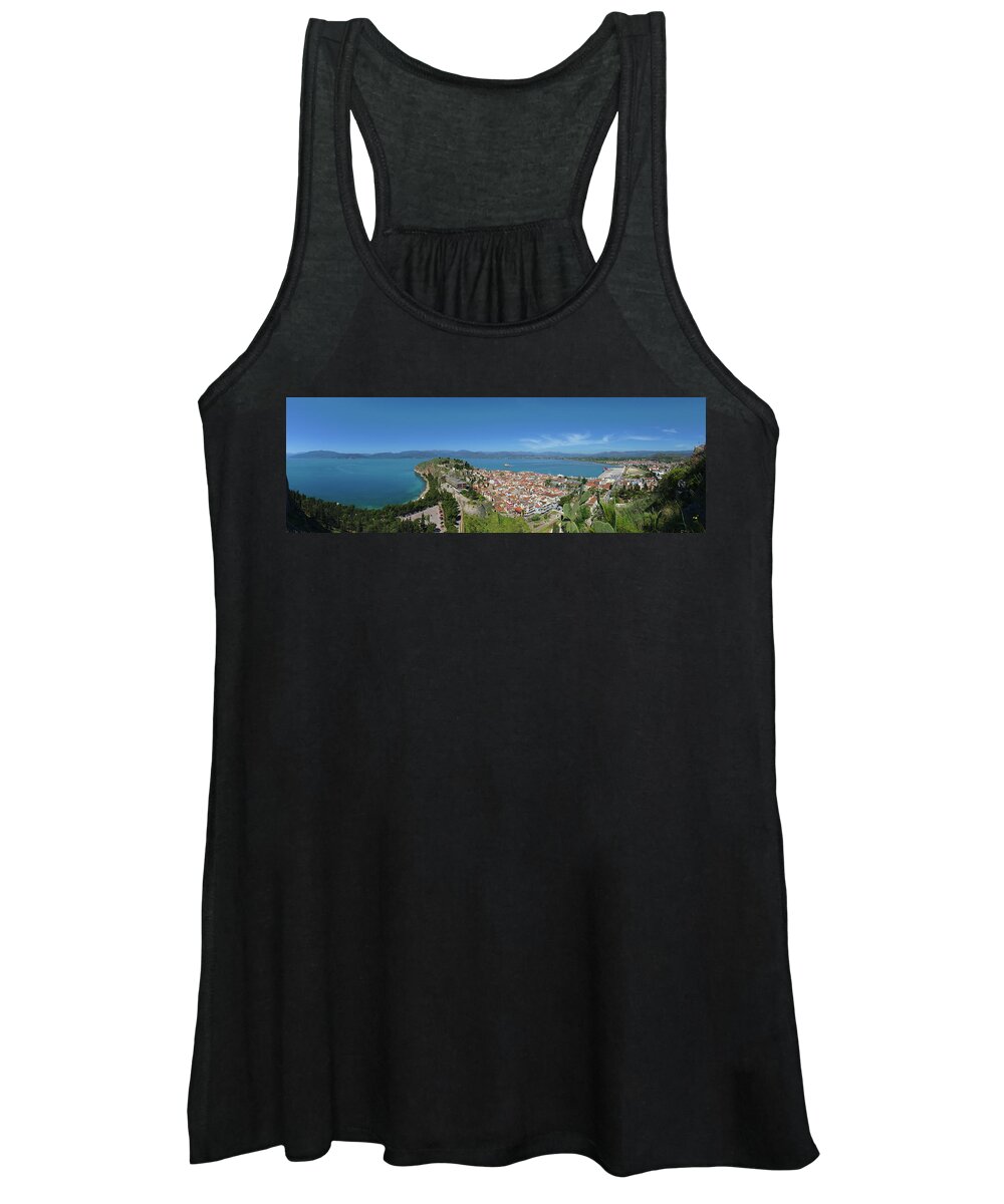 Nafplio Women's Tank Top featuring the photograph Panorama of Nafplio in Spring by Sean Hannon