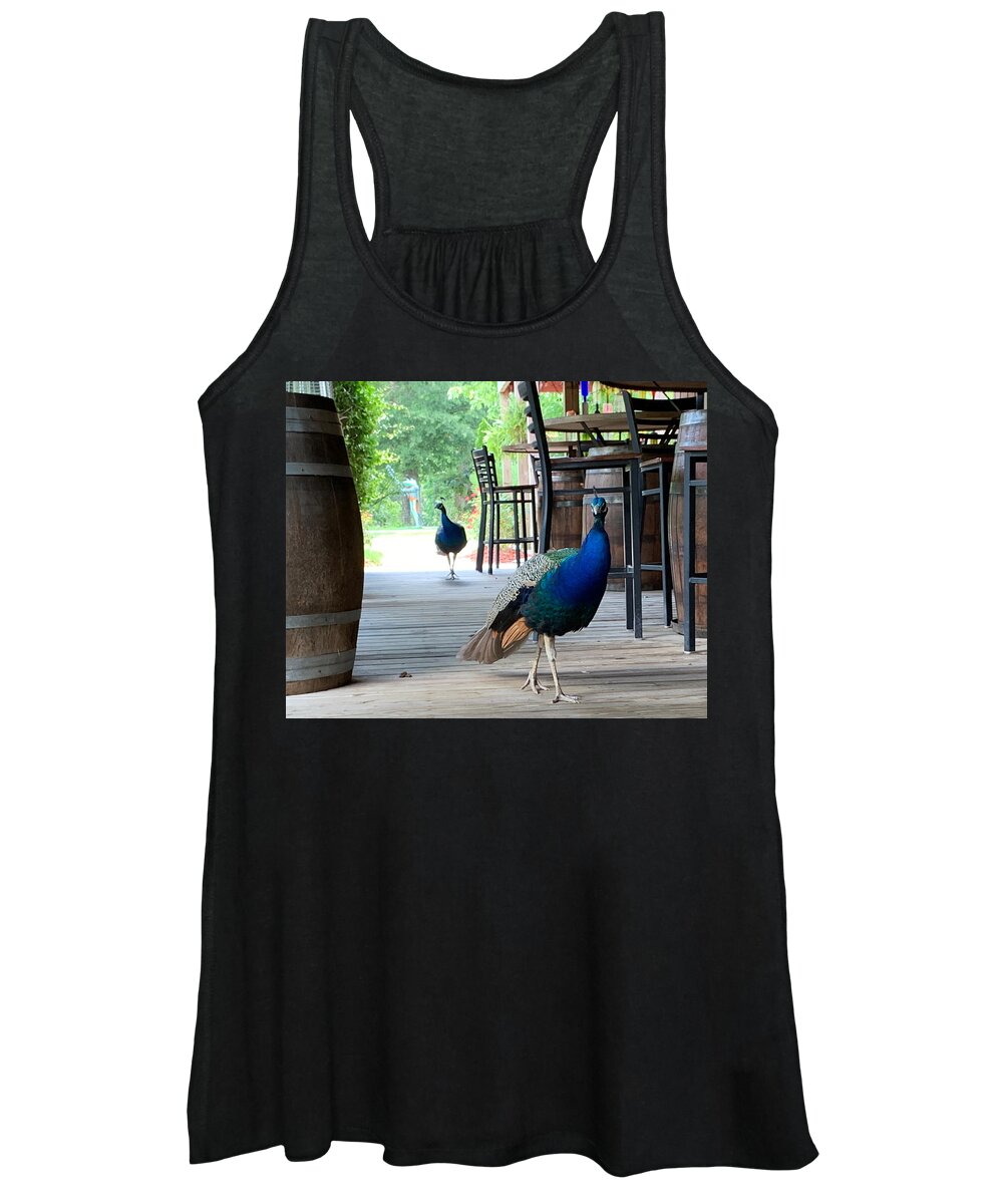Nc Women's Tank Top featuring the photograph Peacock Patrol by Lee Darnell