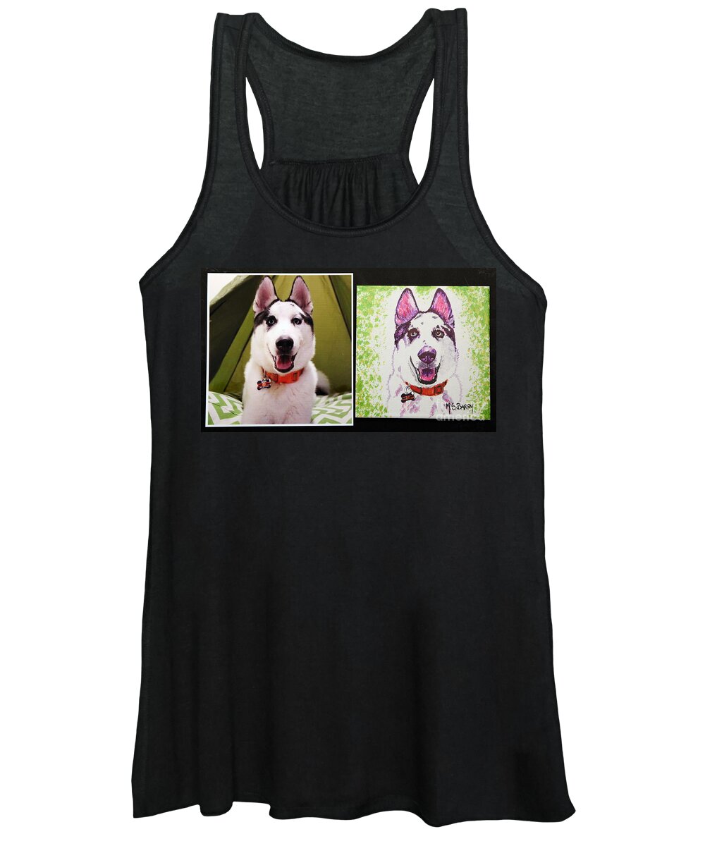  Women's Tank Top featuring the painting Pet Portrait Commission by Maria Barry