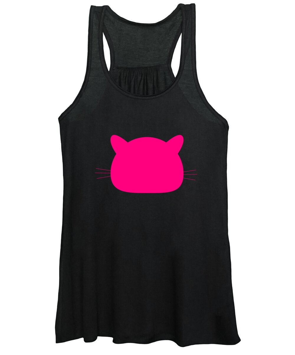 Funny Women's Tank Top featuring the digital art Pink Pussy Cat Pusshyhat by Flippin Sweet Gear