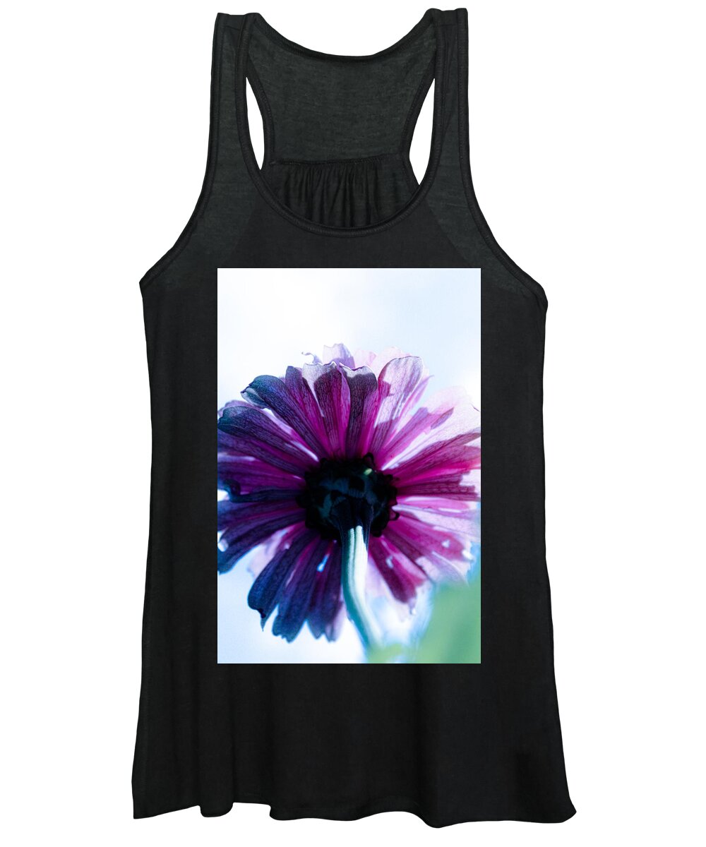 Zinnia Elegans Women's Tank Top featuring the photograph Pink Zinnia From Below by W Craig Photography