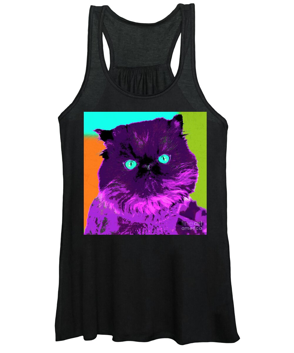 Cat Women's Tank Top featuring the photograph PopART Persian Kitty by Renee Spade Photography