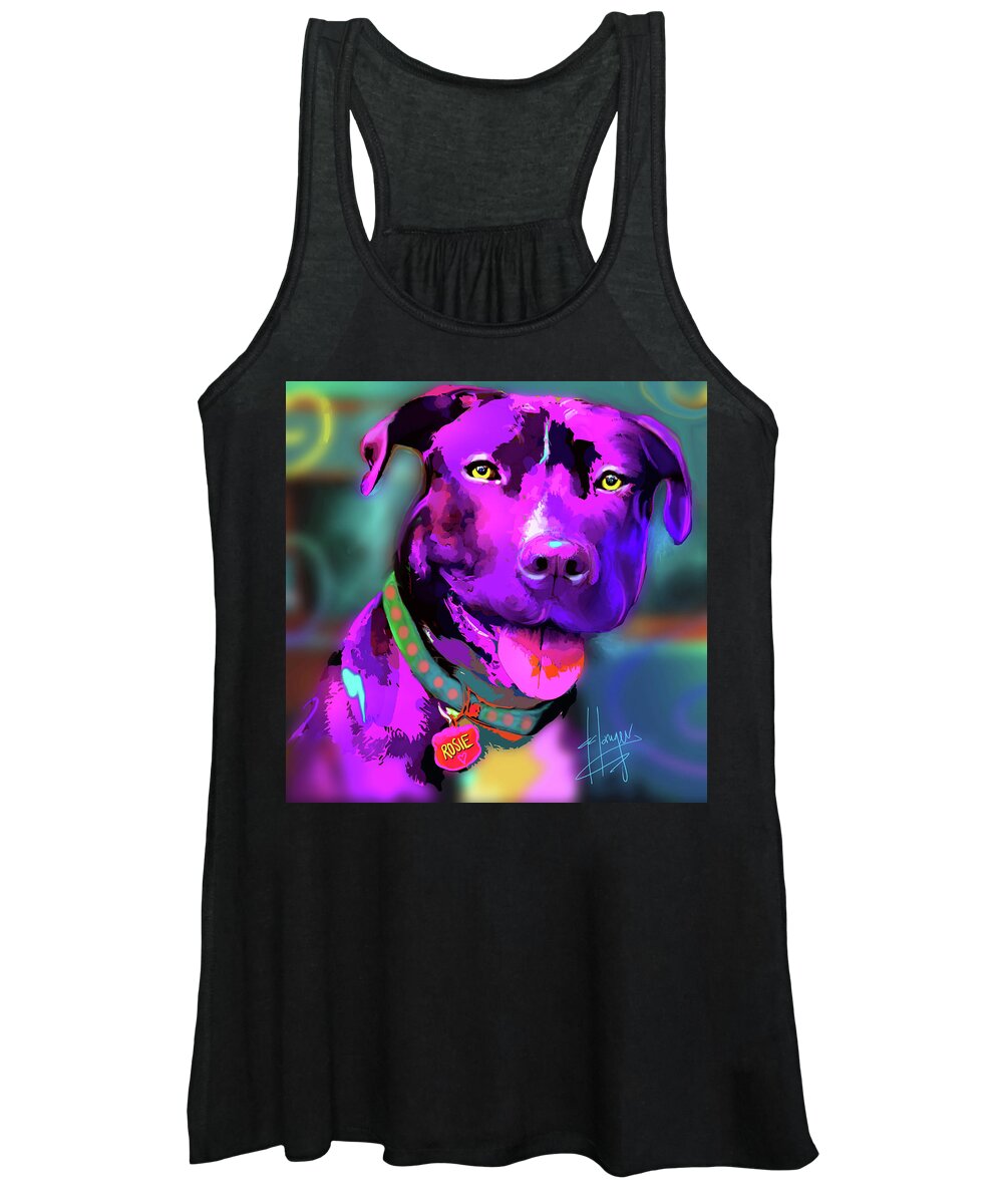 Popdog Women's Tank Top featuring the painting pOpDog Rosie by DC Langer