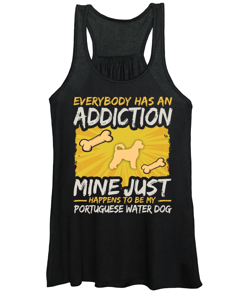 Dog Women's Tank Top featuring the digital art Portuguese Water Dog Funny Dog Addiction by Jacob Zelazny