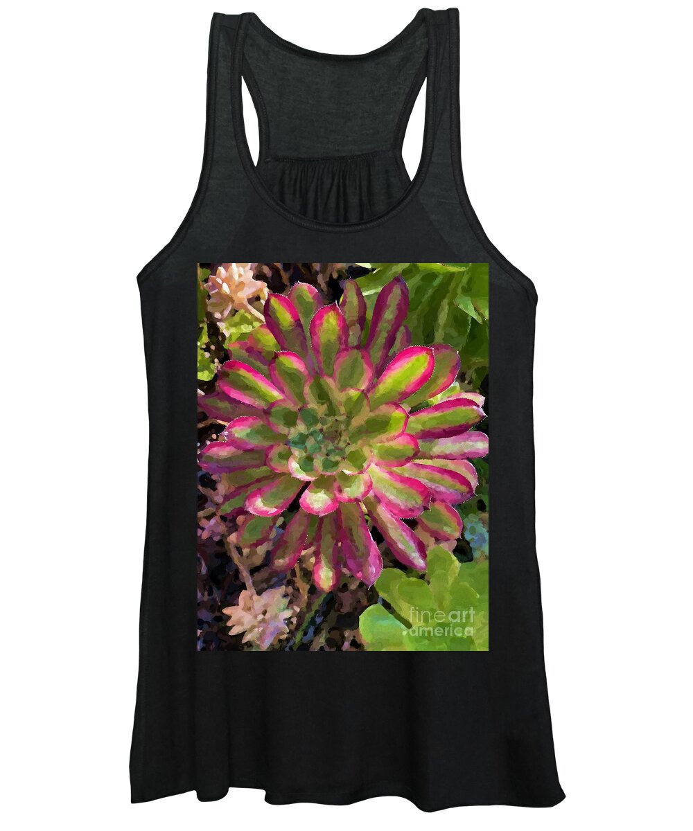 Succulent Women's Tank Top featuring the photograph Pretty Colorful Succulent by Katherine Erickson