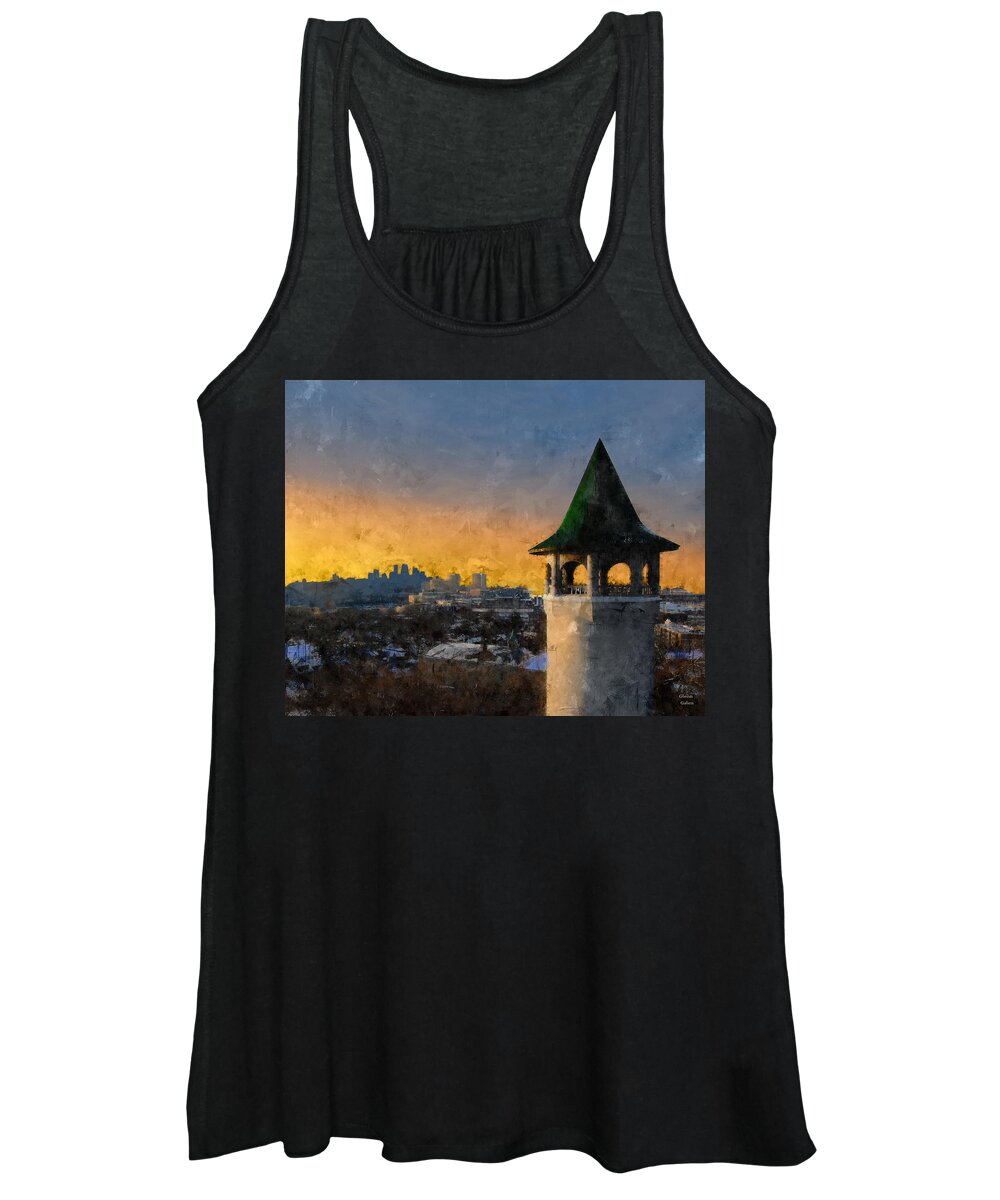 Minneapolis Women's Tank Top featuring the mixed media Prospect Park Water Tower - Minneapolis by Glenn Galen