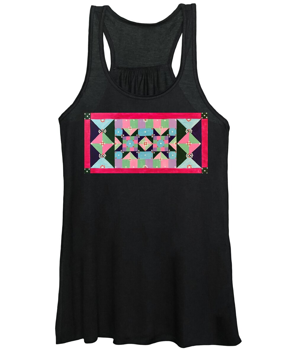 Quilt Women's Tank Top featuring the painting Quilt #3 by Nancy Sisco