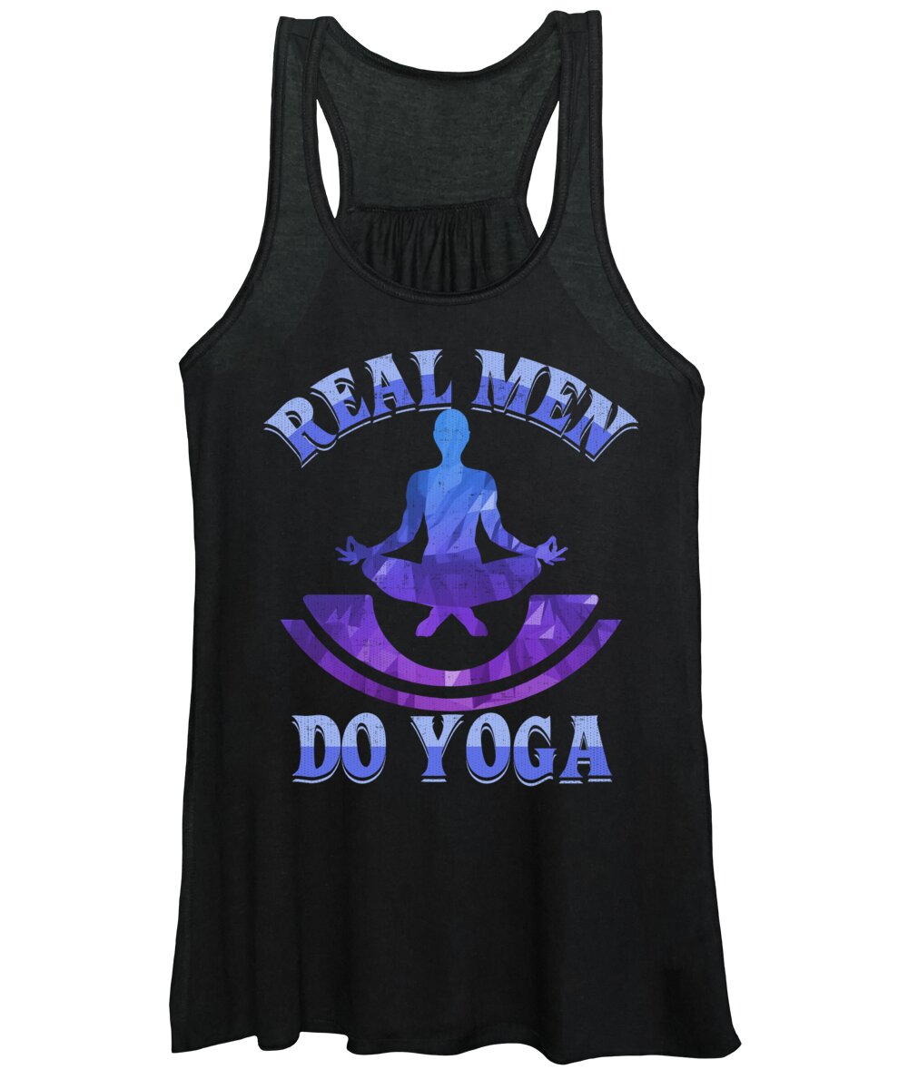 Yoga Gift Women's Tank Top featuring the digital art Real Men Do Yoga Pose by Jacob Zelazny