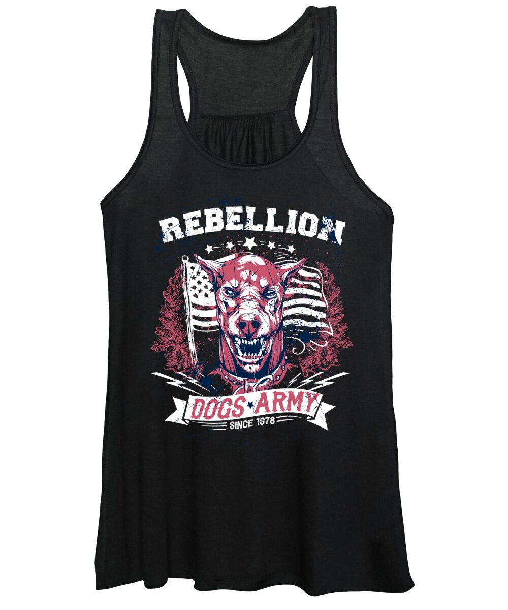 Air Force Women's Tank Top featuring the digital art Rebellion Dogs Army by Jacob Zelazny