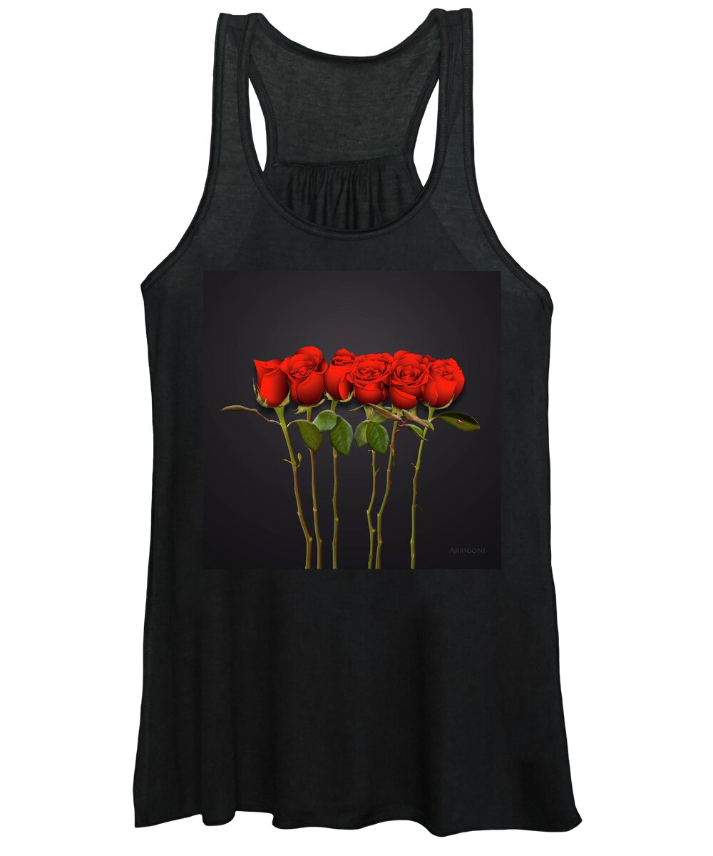 Red Roses Women's Tank Top featuring the painting Red Roses by David Arrigoni