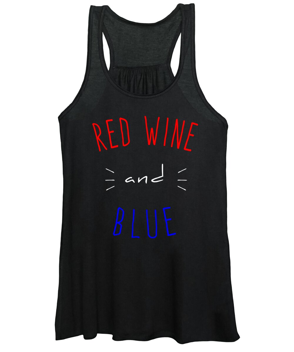 Funny Women's Tank Top featuring the digital art Red Wine And Blue by Flippin Sweet Gear
