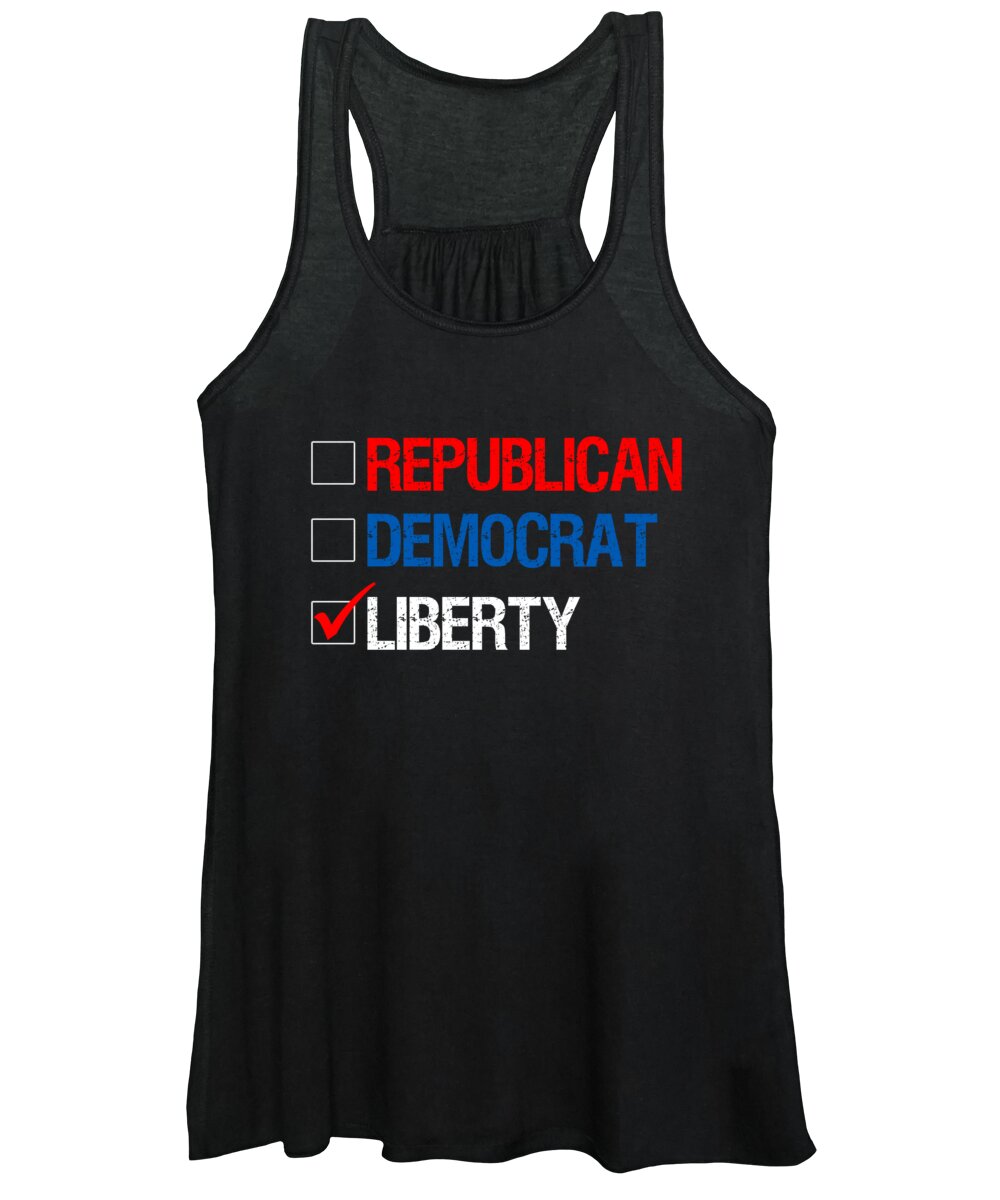 Funny Women's Tank Top featuring the digital art Republican Democrat Liberty Libertarian by Flippin Sweet Gear