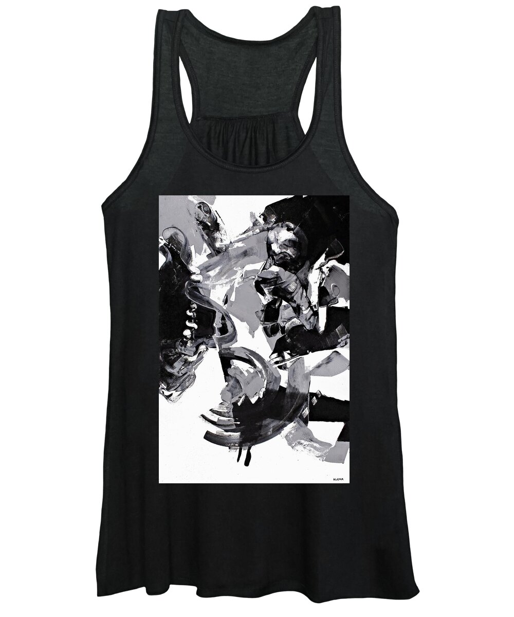 Retreating Women's Tank Top featuring the painting Retreating Into the Abstract by Jeff Klena
