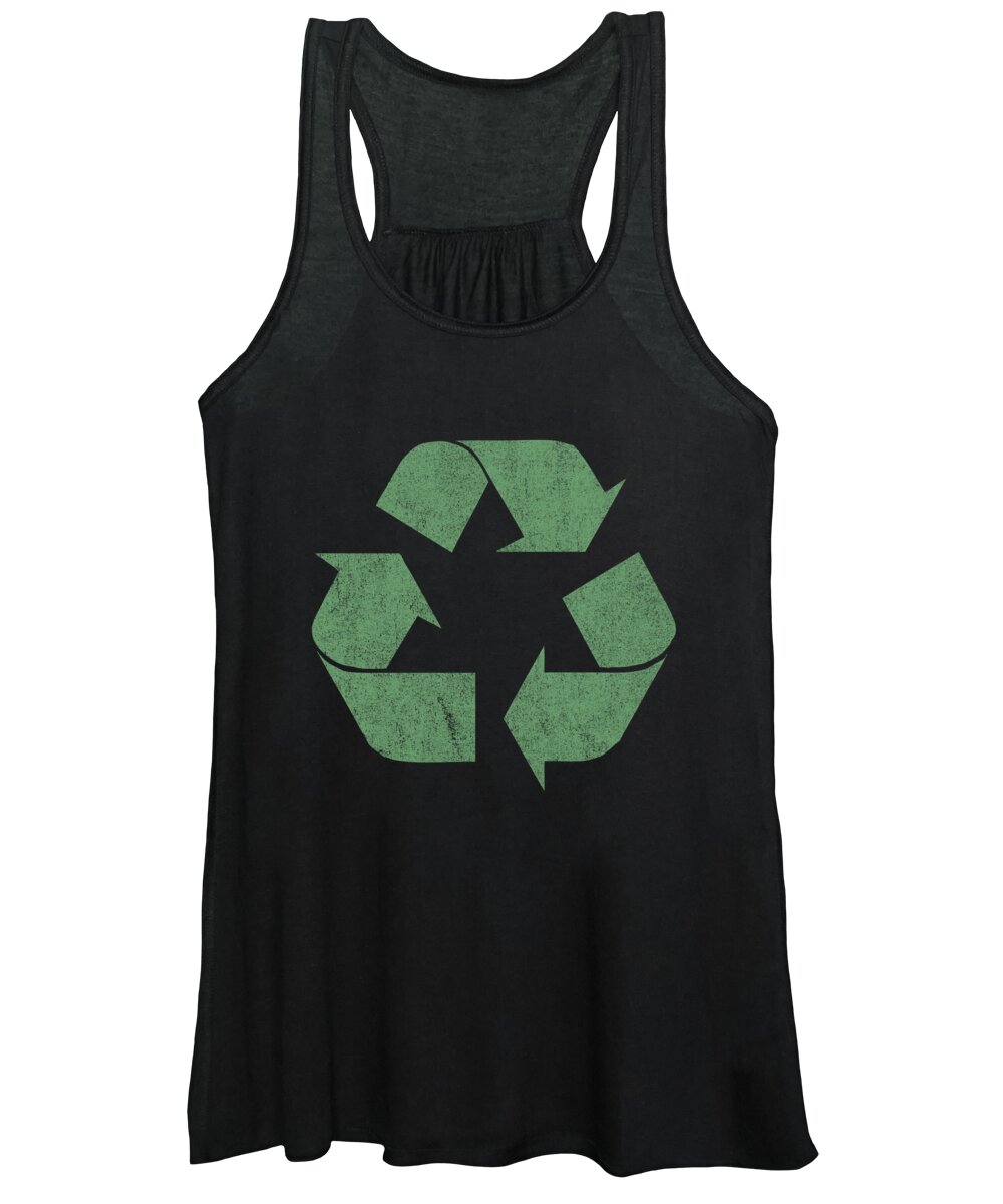Funny Women's Tank Top featuring the digital art Retro Recycle by Flippin Sweet Gear