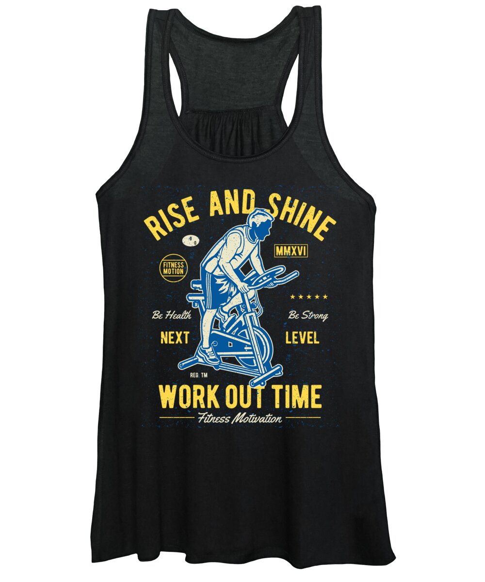 Motivation Women's Tank Top featuring the digital art Rise And Shine Work Out Time by Jacob Zelazny