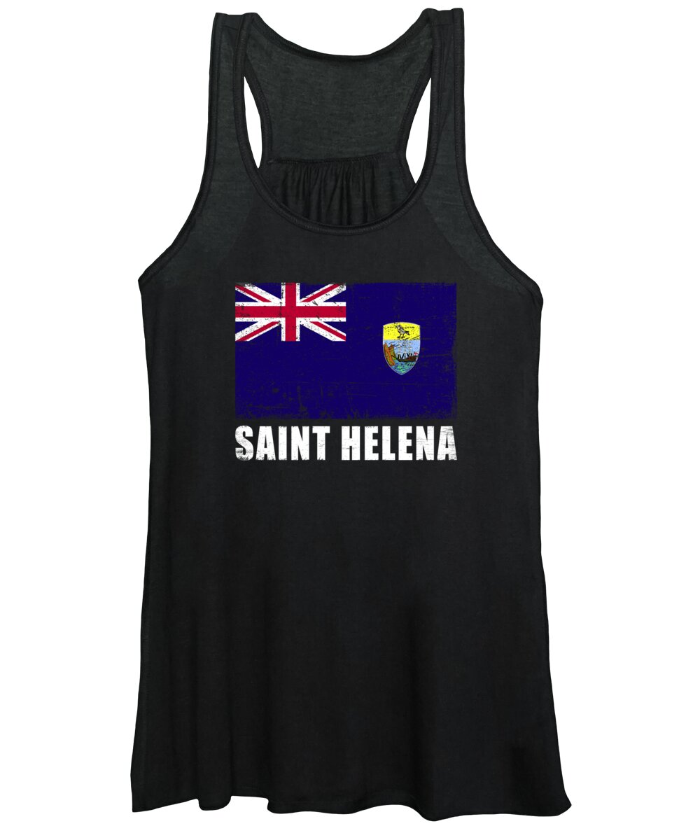 Saint Helena Women's Tank Top featuring the digital art Saint Helena Flag Grunge Country Flag Saint Helena by Manuel Schmucker