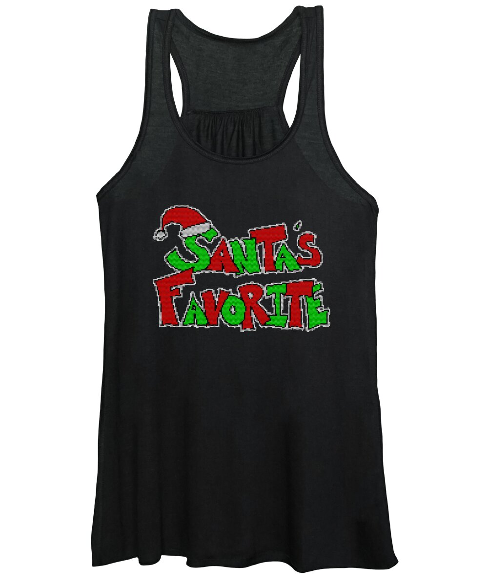 Cool Women's Tank Top featuring the digital art Santas Favorite Ugly Christmas Sweater by Flippin Sweet Gear