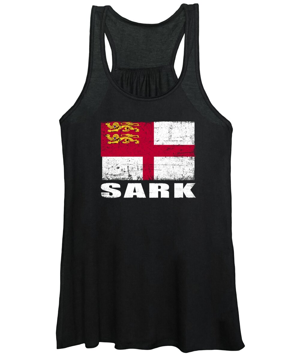 Sark Women's Tank Top featuring the digital art Sark Flag Grunge Country Flag Sark by Manuel Schmucker