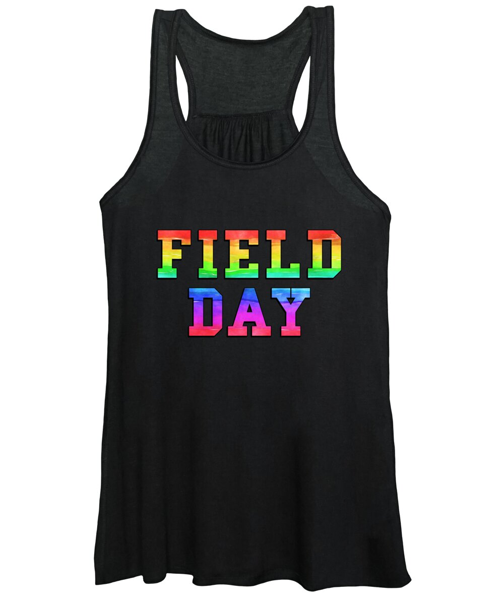 Cool Women's Tank Top featuring the digital art School Field Day Rainbow Jersey by Flippin Sweet Gear