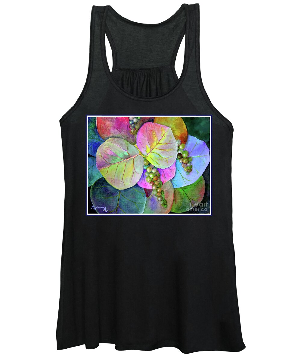 Painting Women's Tank Top featuring the painting Sea Grapes by Mariarosa Rockefeller