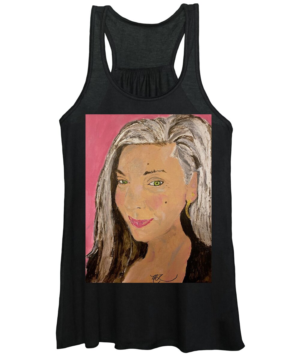Female Women's Tank Top featuring the painting Melody Self Portrait by Melody Fowler