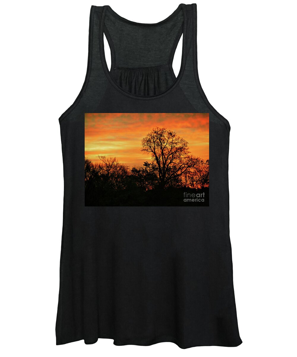 Environment Women's Tank Top featuring the photograph Silhouettes and Sunset Skies by On da Raks