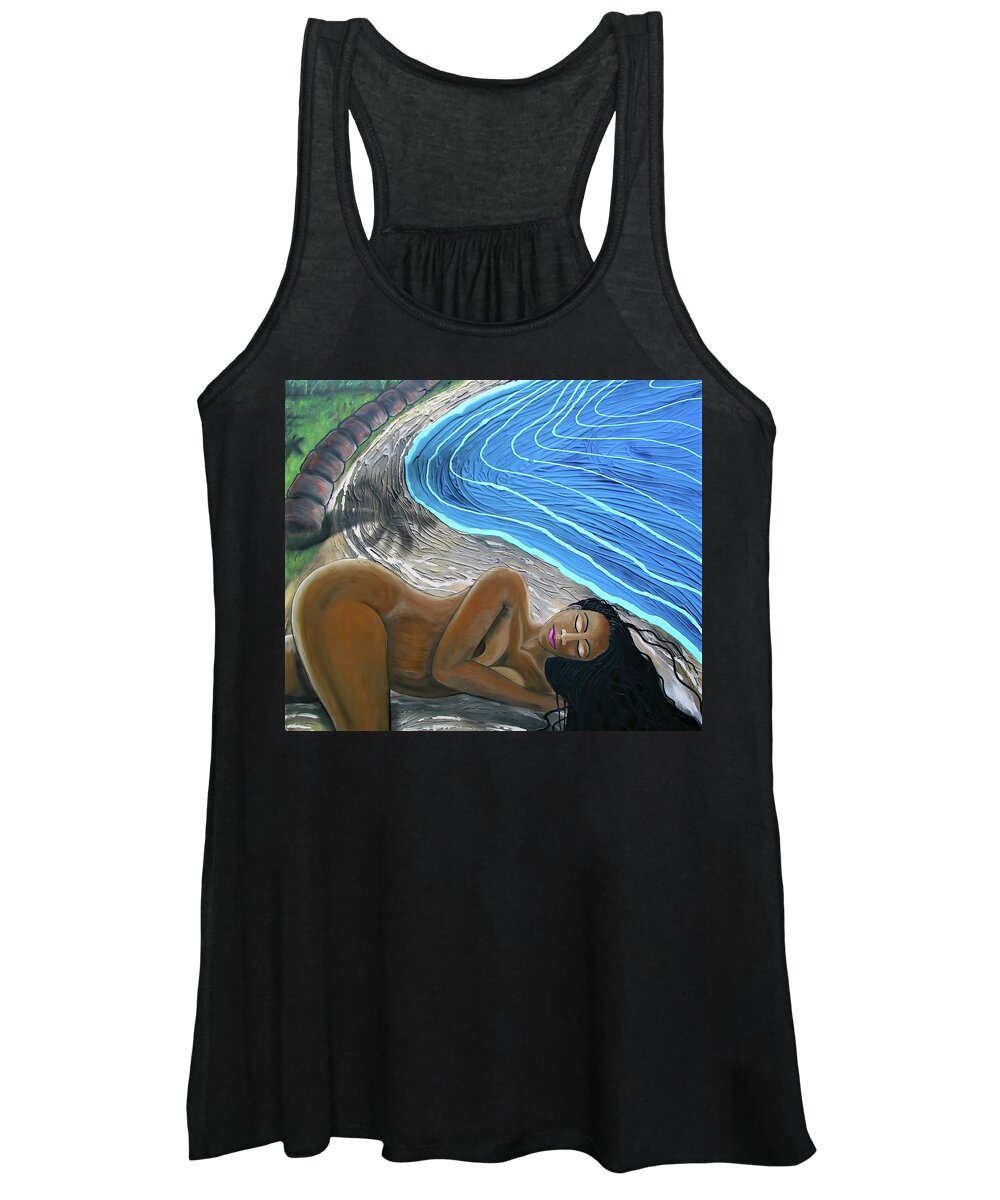 Portrait Women's Tank Top featuring the painting Sleeping Nude by Joan Stratton