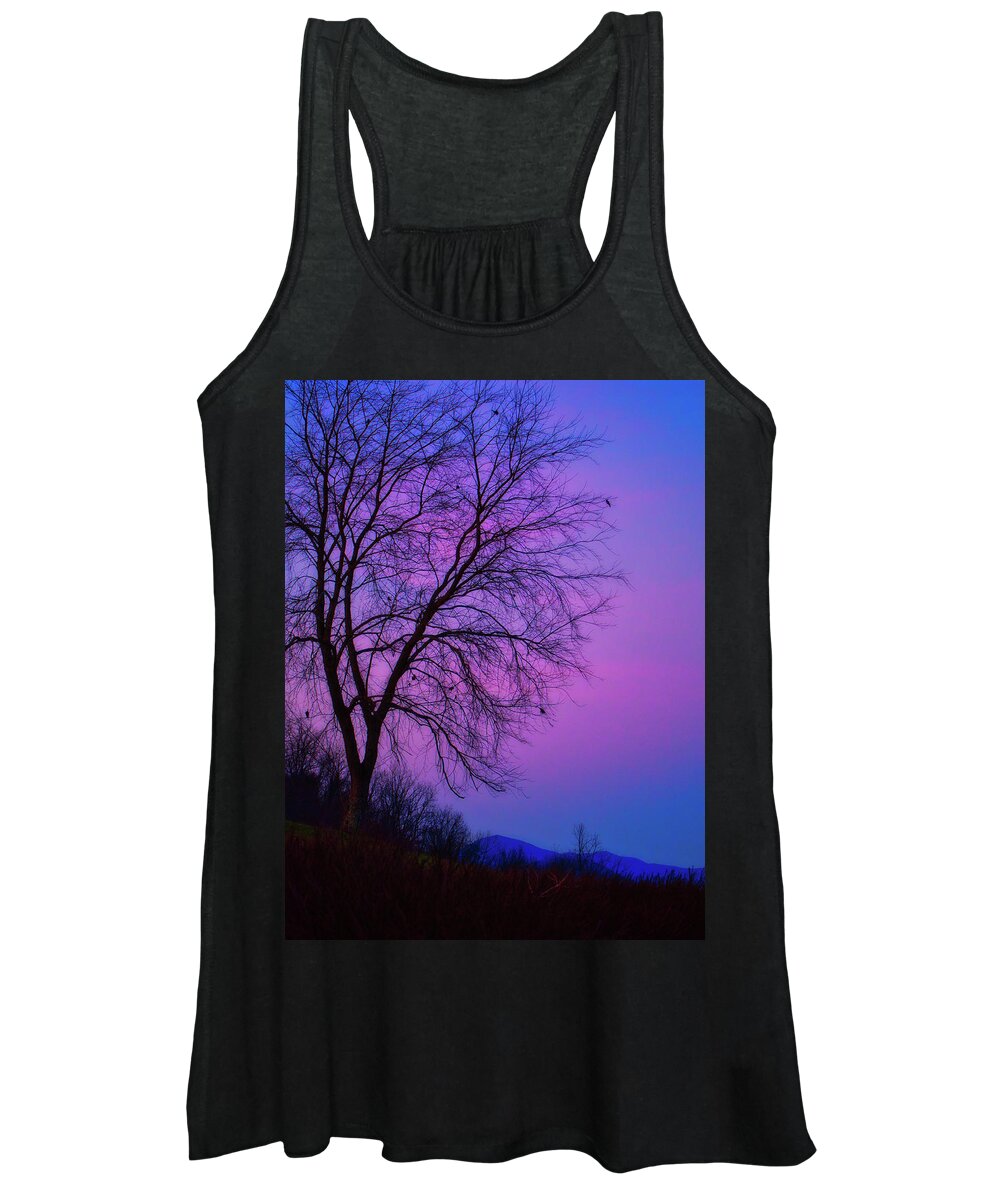 Nature Women's Tank Top featuring the photograph Smoky Mountain Dusk by Judy Cuddehe