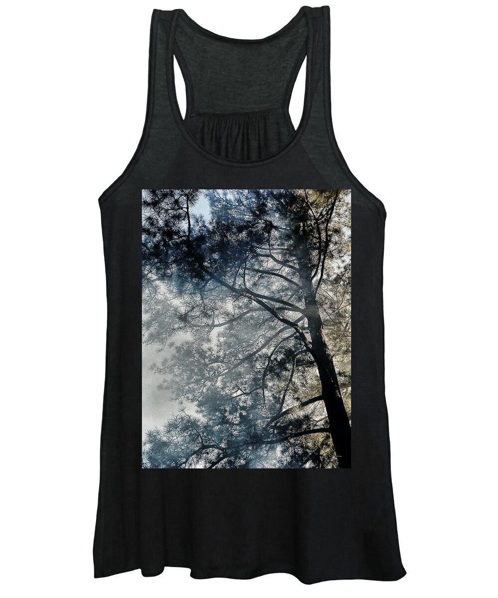  Women's Tank Top featuring the photograph Smoky Trees by Stephen Dorton