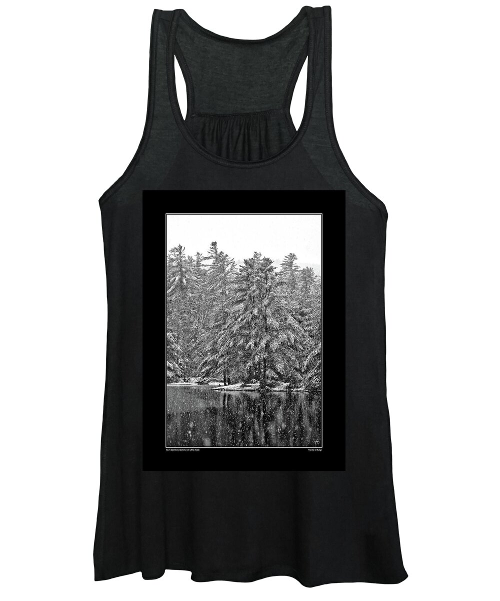 Snow Women's Tank Top featuring the photograph Snowfall Monochrome on Orris Road Poster by Wayne King