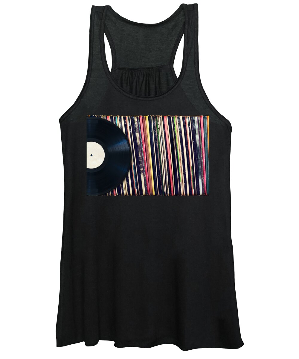 Music Women's Tank Top featuring the photograph Sound of vinyl by Delphimages Photo Creations