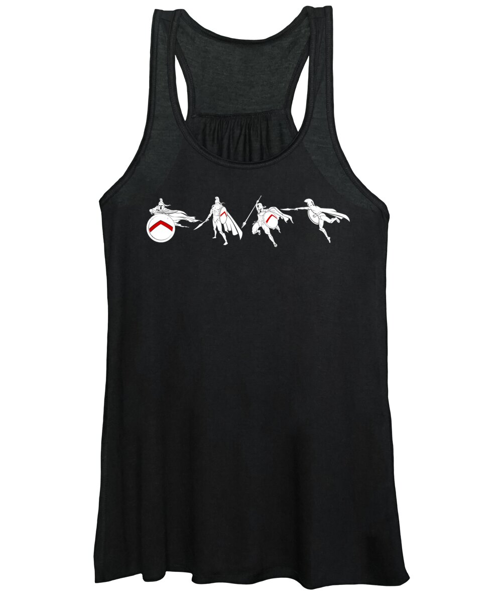 Veterans Day Women's Tank Top featuring the digital art Spartan Warrior Soldiers by Jacob Zelazny