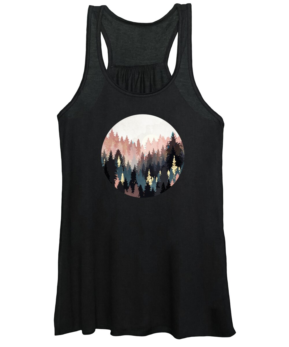 Digital Women's Tank Top featuring the digital art Spring Forest Light by Spacefrog Designs