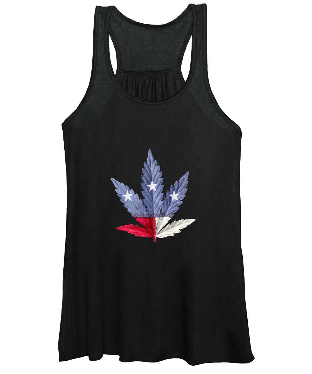 Popart Women's Tank Top featuring the photograph Stars and Stripes Cannabis Leaf by Luke Moore